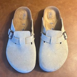Birkenstock Boston Soft Footbed Clogs Suede Taupe (top seller) - worn once